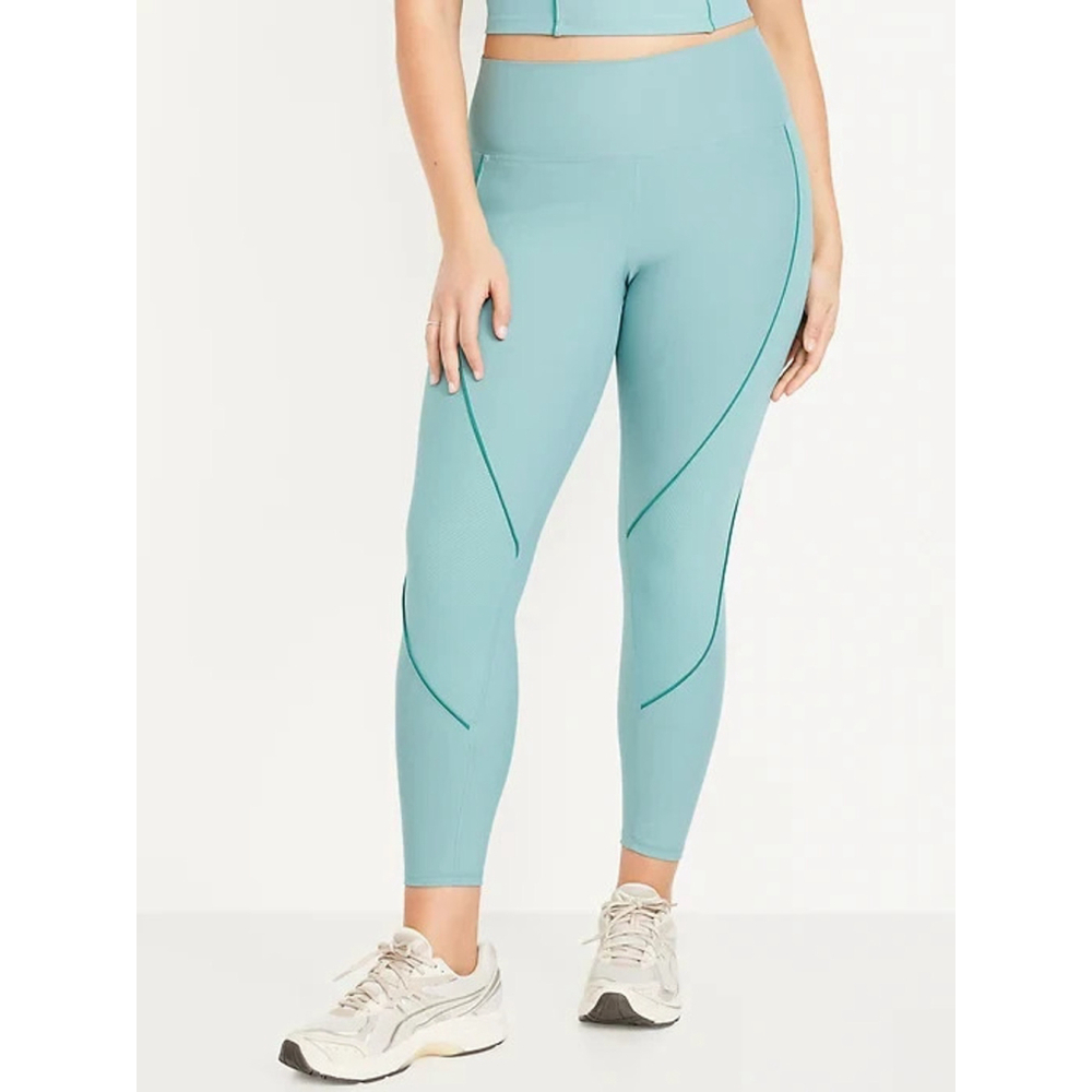 Old Navy High-Waisted PowerSoft Rib Mix 7/8 Leggings Size 2X in Luminous Blue